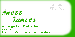 anett kumits business card